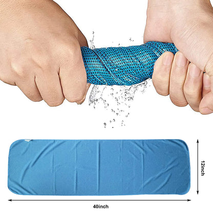 4 Pack Cooling Towels(40"X 12"), Ice Towel for Neck and Face, Soft Breathable Chilly Microfiber Keep Cool Towels for Yoga, Gym, Fitness, Camping, Running, Workout & More Activities