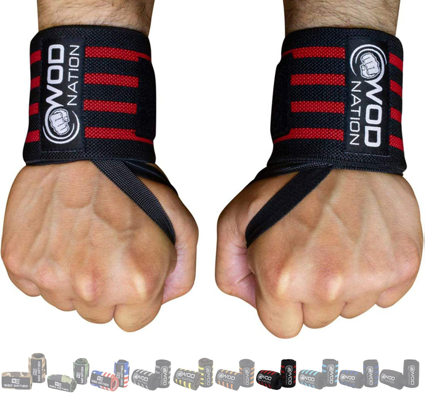 Professional Wrist Wraps for Weightlifting with Thumb Loop - Supportive Straps for Men and Women in Strength Training, Powerlifting, and Bodybuilding